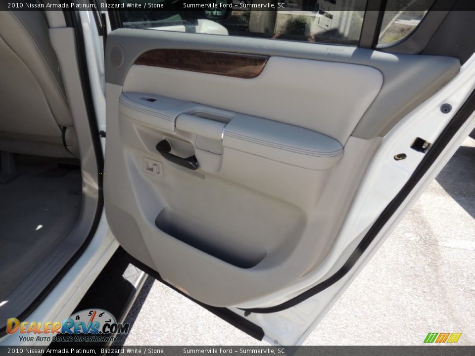 2010 Nissan Armada Platinum Blizzard White / Stone Photo #13
