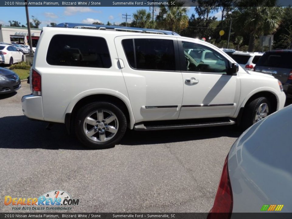 2010 Nissan Armada Platinum Blizzard White / Stone Photo #14