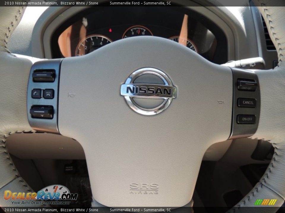2010 Nissan Armada Platinum Blizzard White / Stone Photo #26