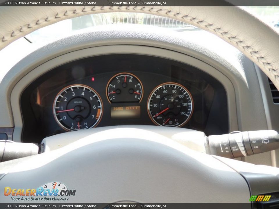 2010 Nissan Armada Platinum Blizzard White / Stone Photo #27