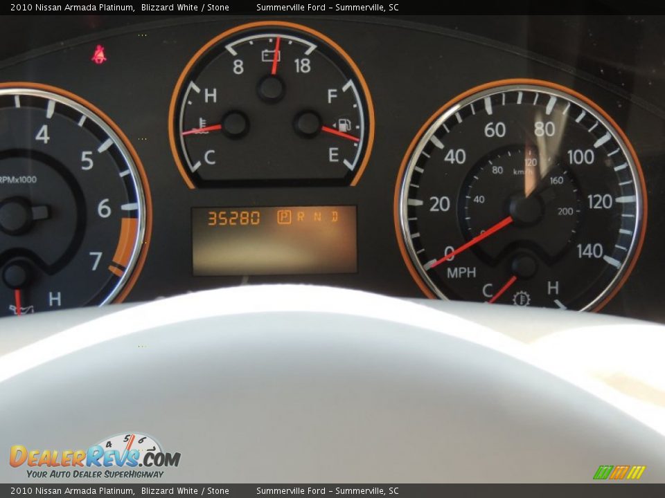 2010 Nissan Armada Platinum Blizzard White / Stone Photo #28