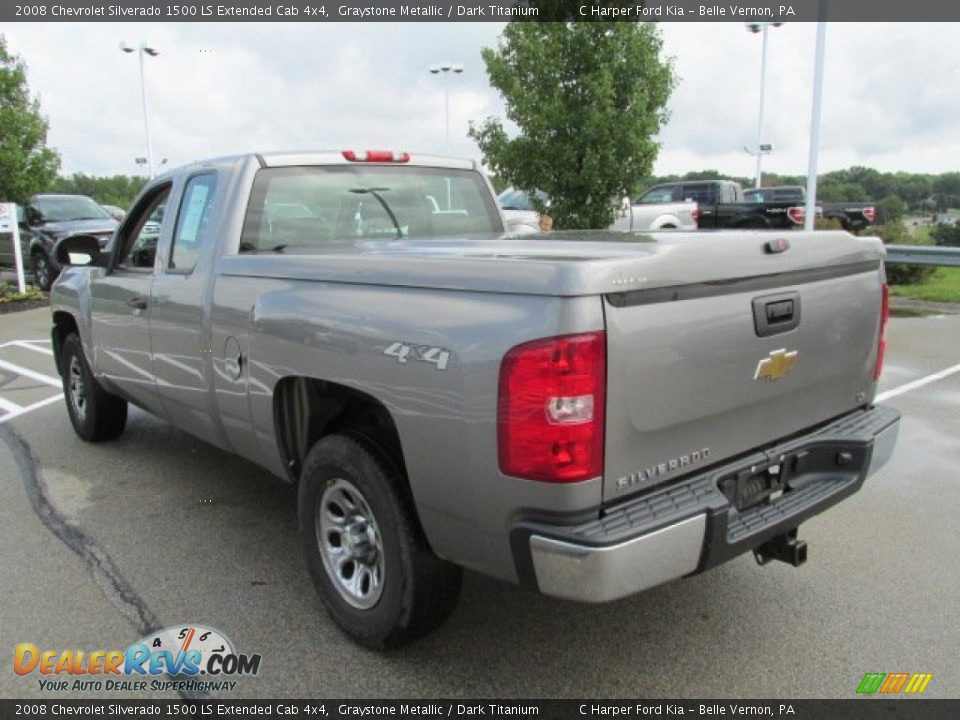 2008 Chevrolet Silverado 1500 LS Extended Cab 4x4 Graystone Metallic / Dark Titanium Photo #8