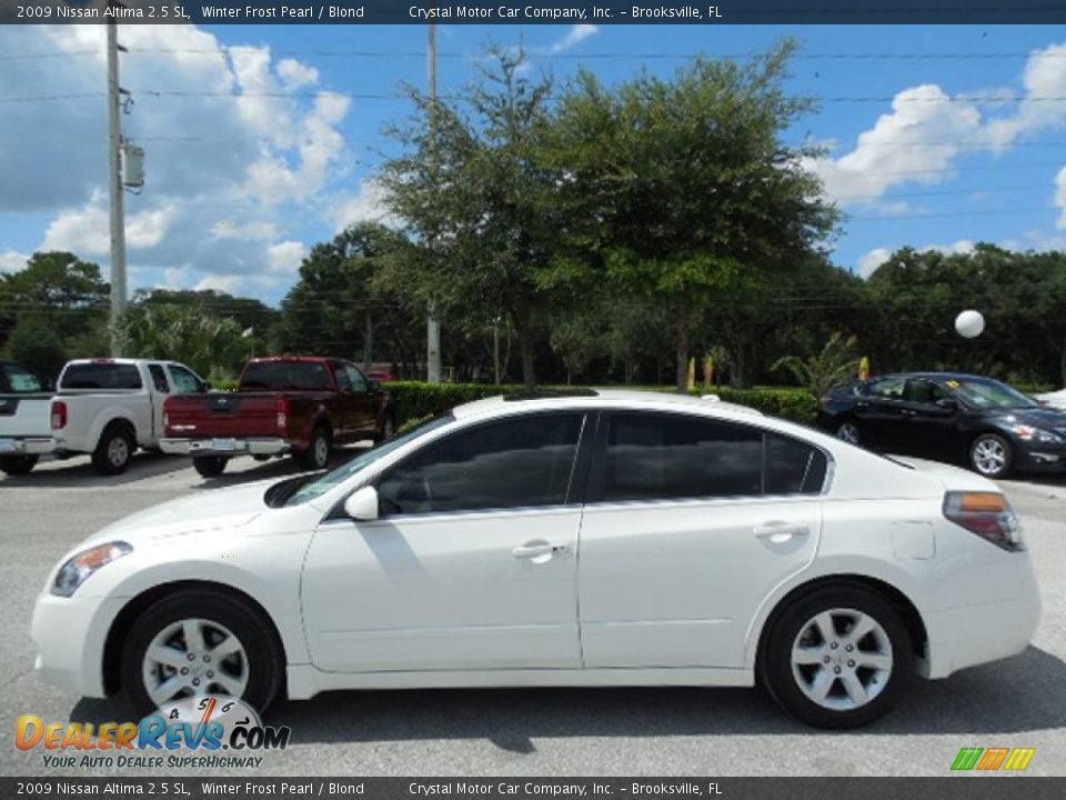 2009 Nissan Altima 2.5 SL Winter Frost Pearl / Blond Photo #2