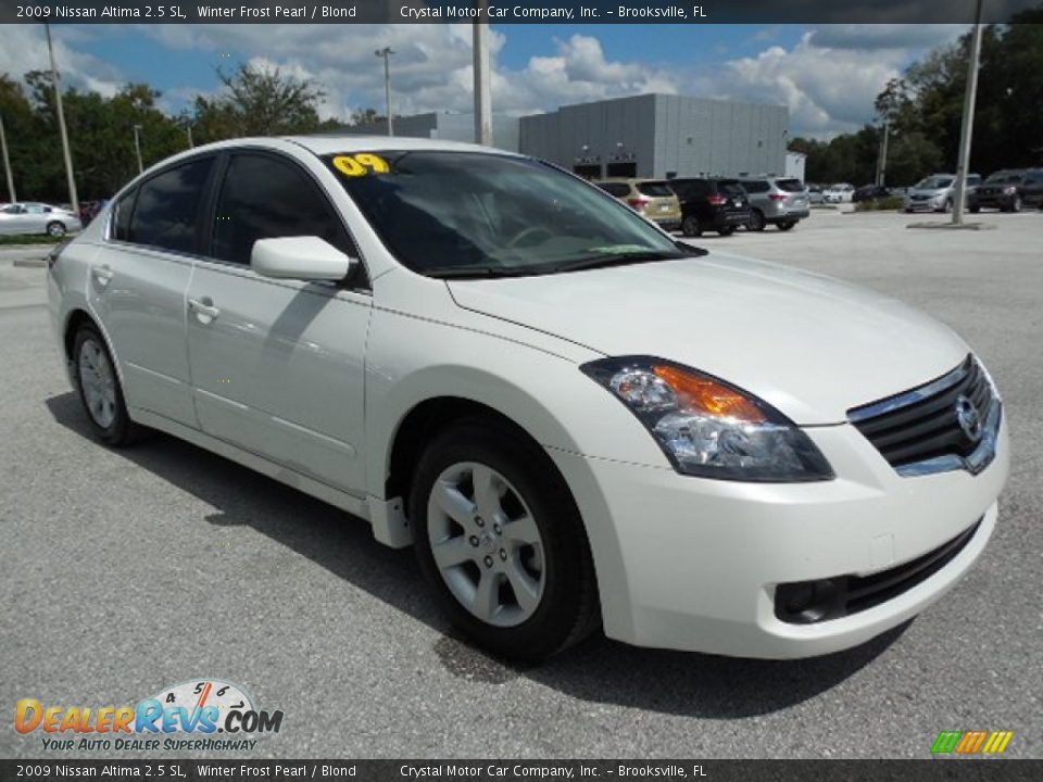 2009 Nissan Altima 2.5 SL Winter Frost Pearl / Blond Photo #10