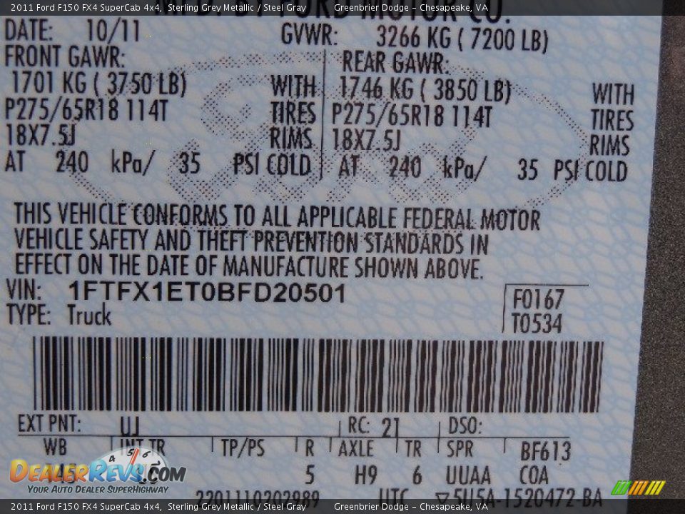 2011 Ford F150 FX4 SuperCab 4x4 Sterling Grey Metallic / Steel Gray Photo #29