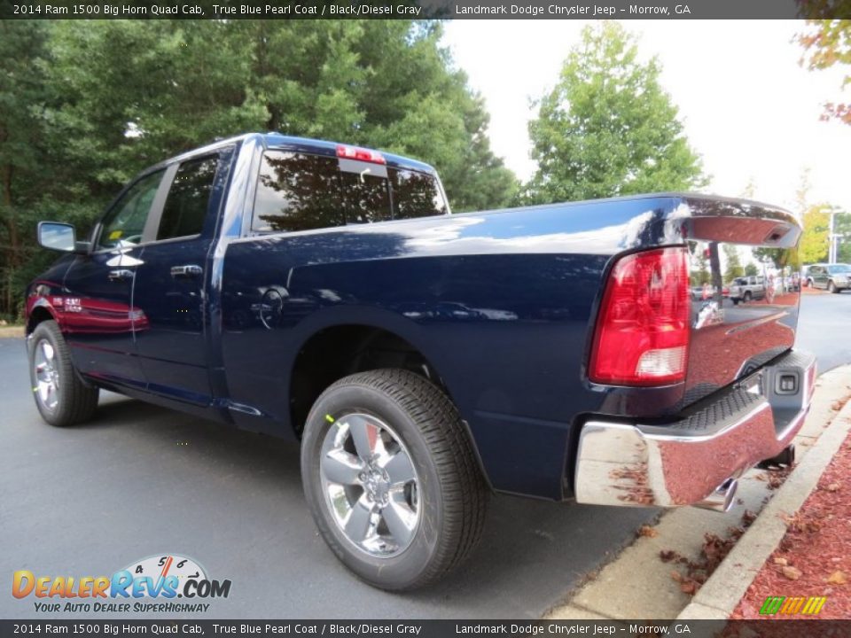 2014 Ram 1500 Big Horn Quad Cab True Blue Pearl Coat / Black/Diesel Gray Photo #2