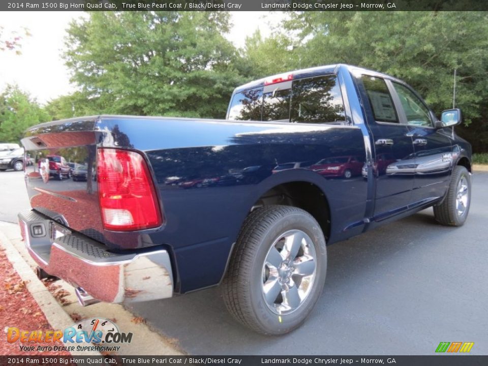 2014 Ram 1500 Big Horn Quad Cab True Blue Pearl Coat / Black/Diesel Gray Photo #3
