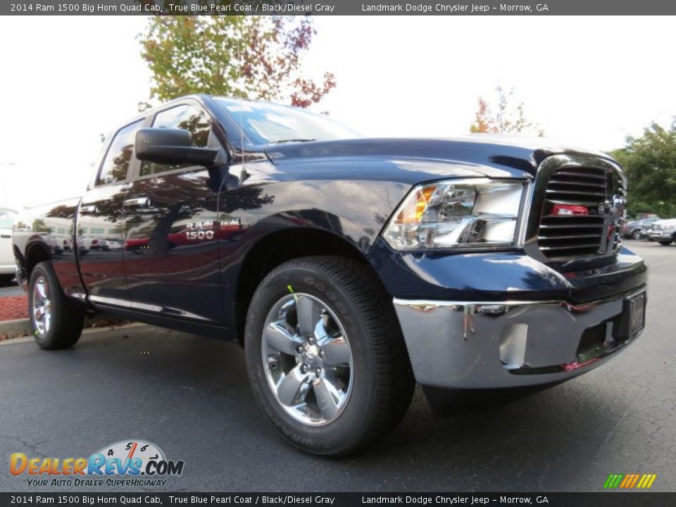 2014 Ram 1500 Big Horn Quad Cab True Blue Pearl Coat / Black/Diesel Gray Photo #4