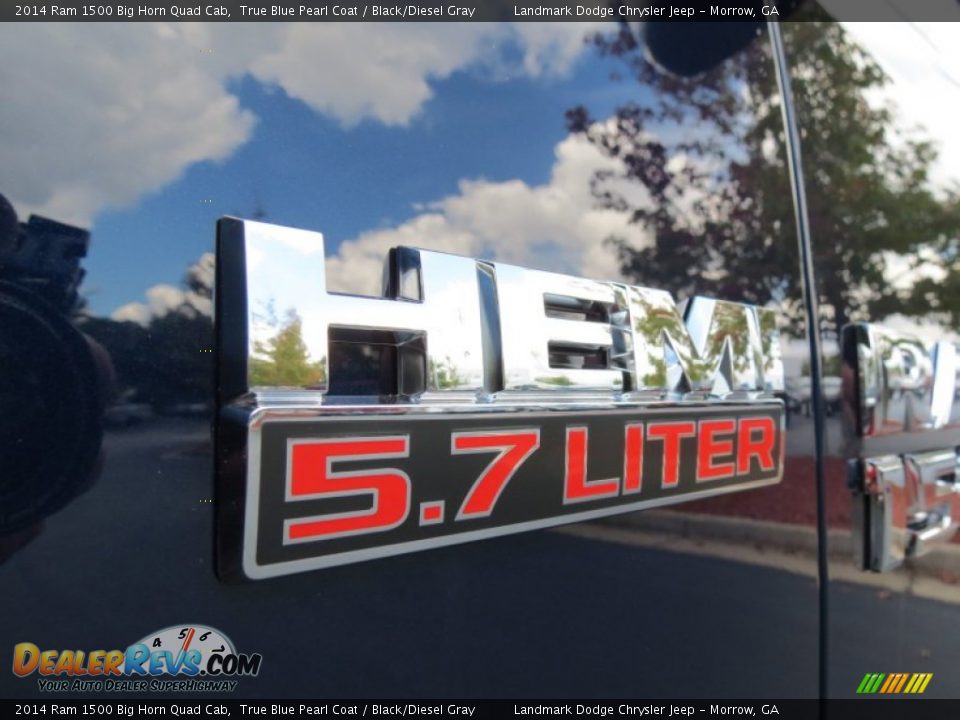 2014 Ram 1500 Big Horn Quad Cab True Blue Pearl Coat / Black/Diesel Gray Photo #6