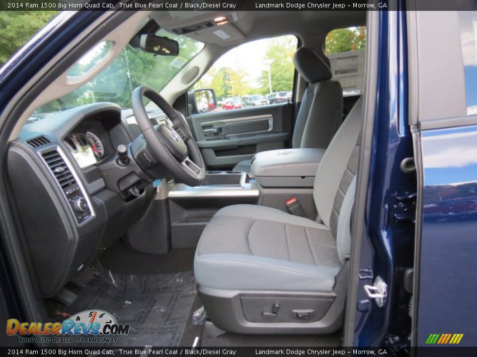 2014 Ram 1500 Big Horn Quad Cab True Blue Pearl Coat / Black/Diesel Gray Photo #7