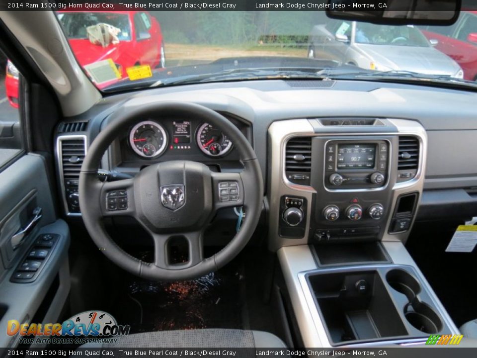 2014 Ram 1500 Big Horn Quad Cab True Blue Pearl Coat / Black/Diesel Gray Photo #9