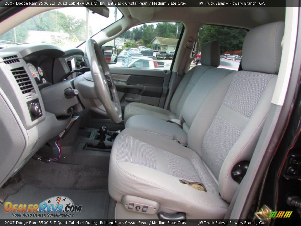 2007 Dodge Ram 3500 SLT Quad Cab 4x4 Dually Brilliant Black Crystal Pearl / Medium Slate Gray Photo #17