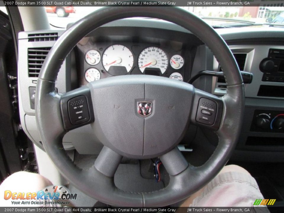 2007 Dodge Ram 3500 SLT Quad Cab 4x4 Dually Brilliant Black Crystal Pearl / Medium Slate Gray Photo #19