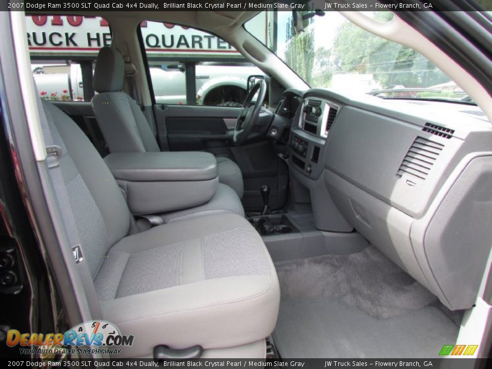 2007 Dodge Ram 3500 SLT Quad Cab 4x4 Dually Brilliant Black Crystal Pearl / Medium Slate Gray Photo #36