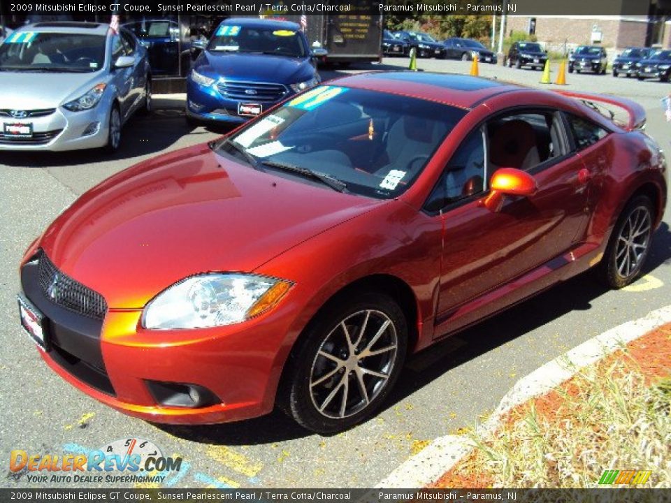 2009 Mitsubishi Eclipse GT Coupe Sunset Pearlescent Pearl / Terra Cotta/Charcoal Photo #3
