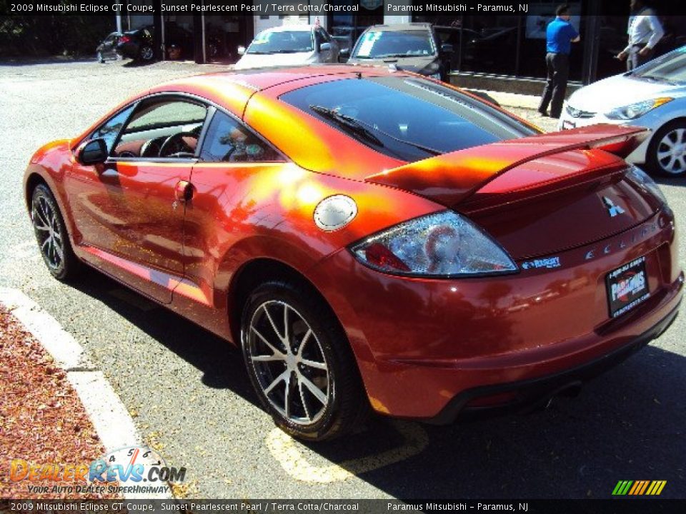 2009 Mitsubishi Eclipse GT Coupe Sunset Pearlescent Pearl / Terra Cotta/Charcoal Photo #5