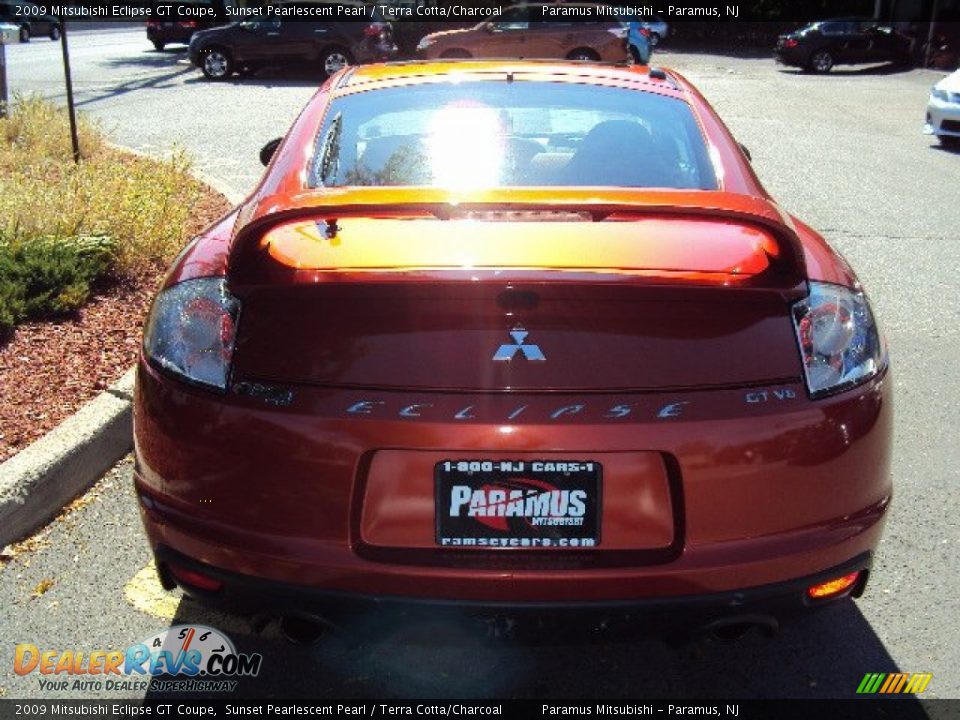 2009 Mitsubishi Eclipse GT Coupe Sunset Pearlescent Pearl / Terra Cotta/Charcoal Photo #6