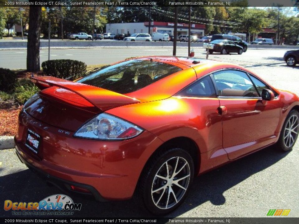 2009 Mitsubishi Eclipse GT Coupe Sunset Pearlescent Pearl / Terra Cotta/Charcoal Photo #7
