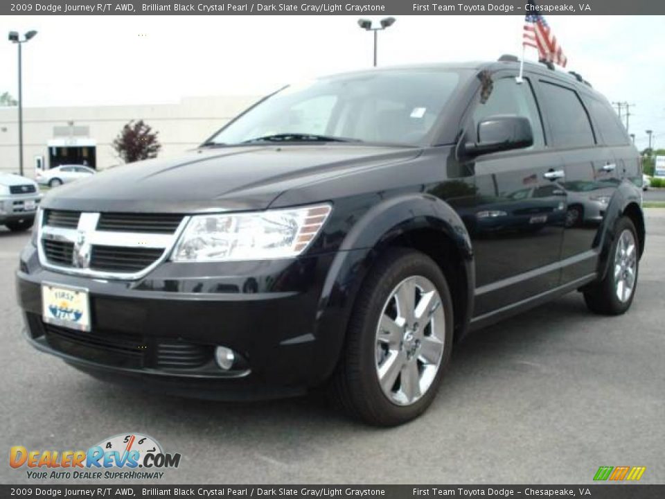 2009 Dodge Journey R/T AWD Brilliant Black Crystal Pearl / Dark Slate Gray/Light Graystone Photo #1