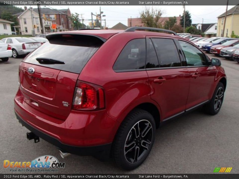 2013 Ford Edge SEL AWD Ruby Red / SEL Appearance Charcoal Black/Gray Alcantara Photo #5