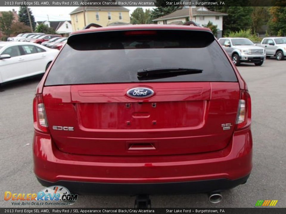 2013 Ford Edge SEL AWD Ruby Red / SEL Appearance Charcoal Black/Gray Alcantara Photo #6