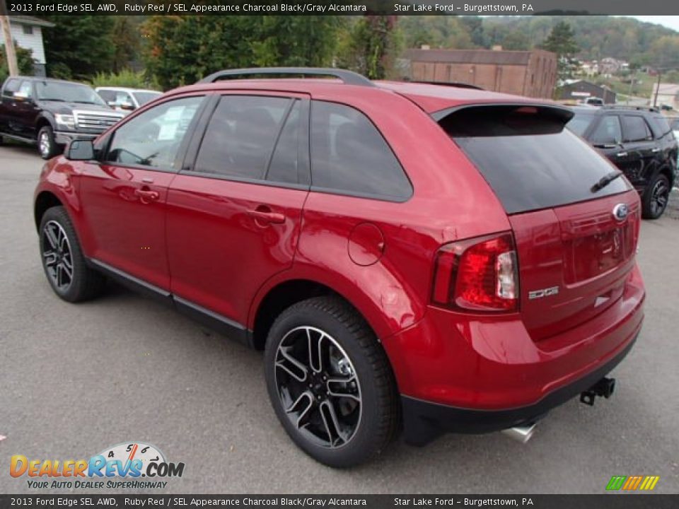 2013 Ford Edge SEL AWD Ruby Red / SEL Appearance Charcoal Black/Gray Alcantara Photo #7