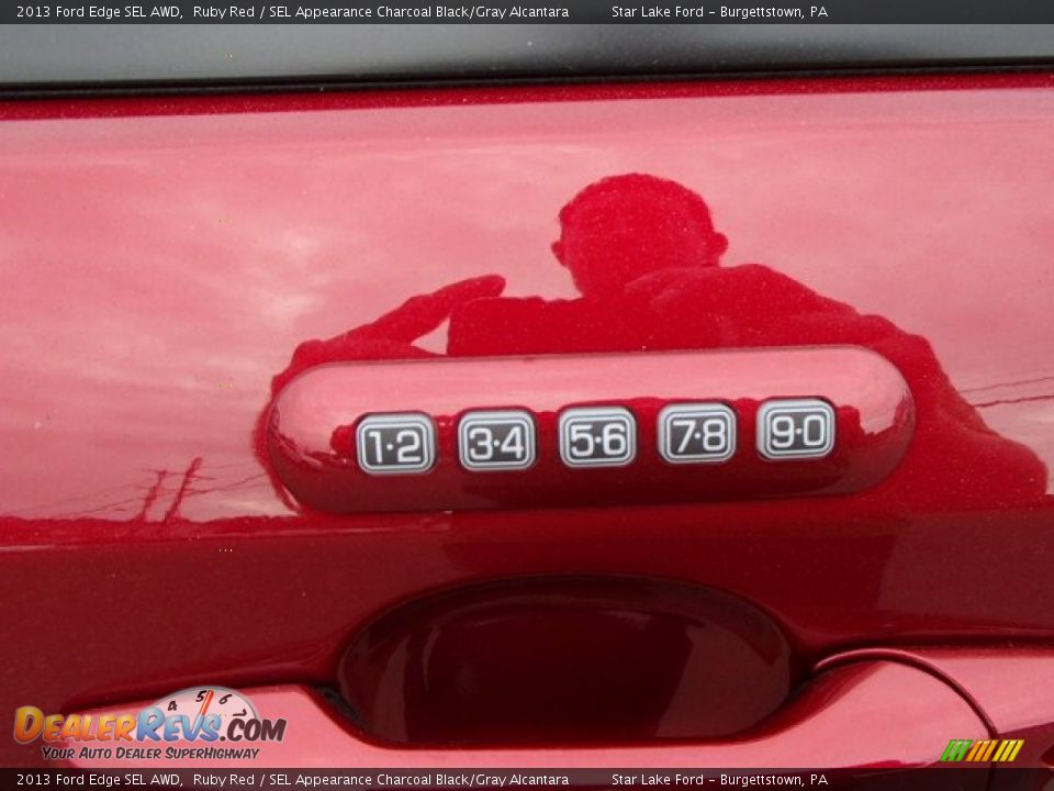 2013 Ford Edge SEL AWD Ruby Red / SEL Appearance Charcoal Black/Gray Alcantara Photo #10