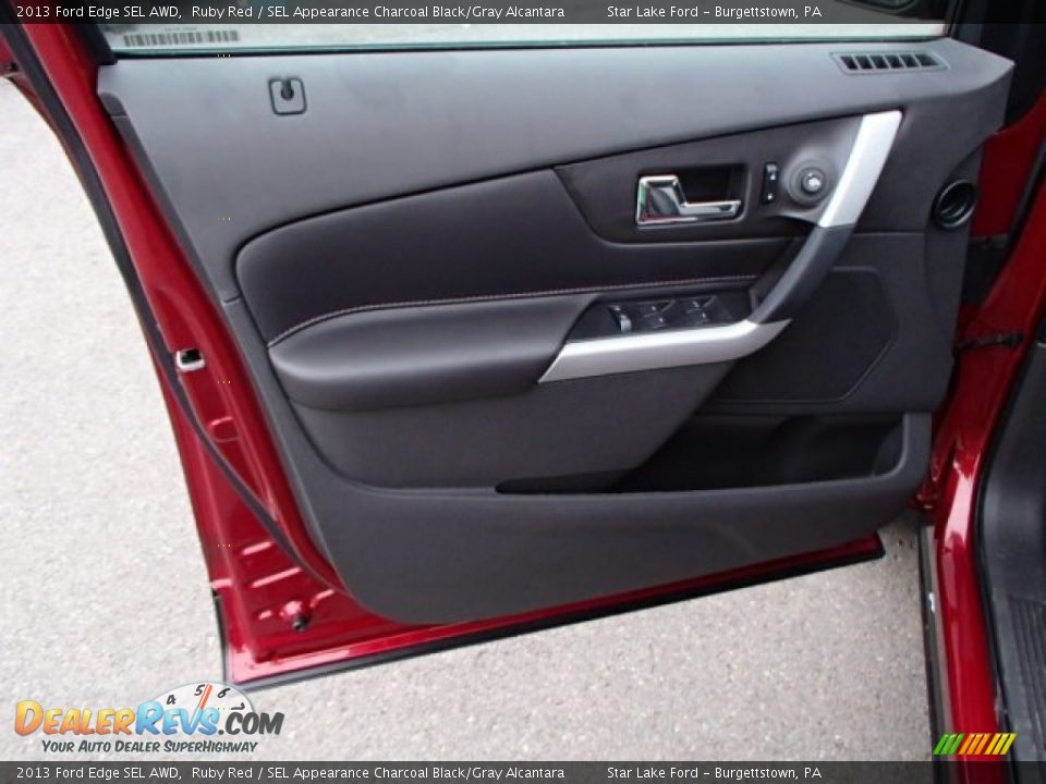 2013 Ford Edge SEL AWD Ruby Red / SEL Appearance Charcoal Black/Gray Alcantara Photo #12