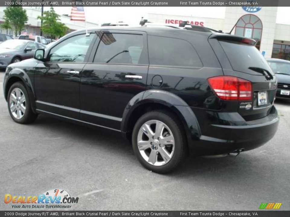 2009 Dodge Journey R/T AWD Brilliant Black Crystal Pearl / Dark Slate Gray/Light Graystone Photo #3