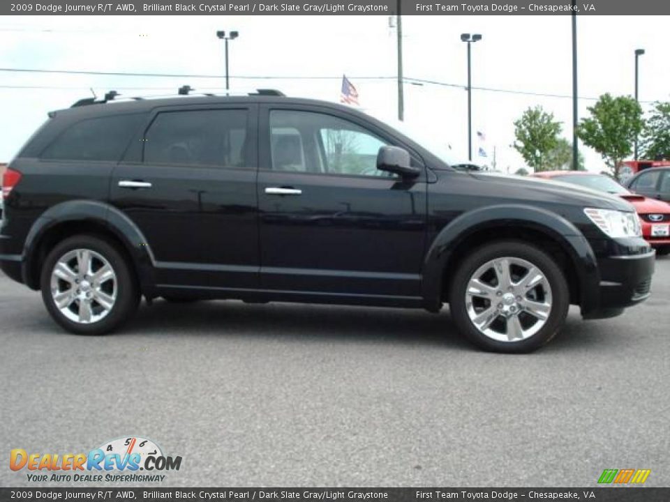 2009 Dodge Journey R/T AWD Brilliant Black Crystal Pearl / Dark Slate Gray/Light Graystone Photo #5