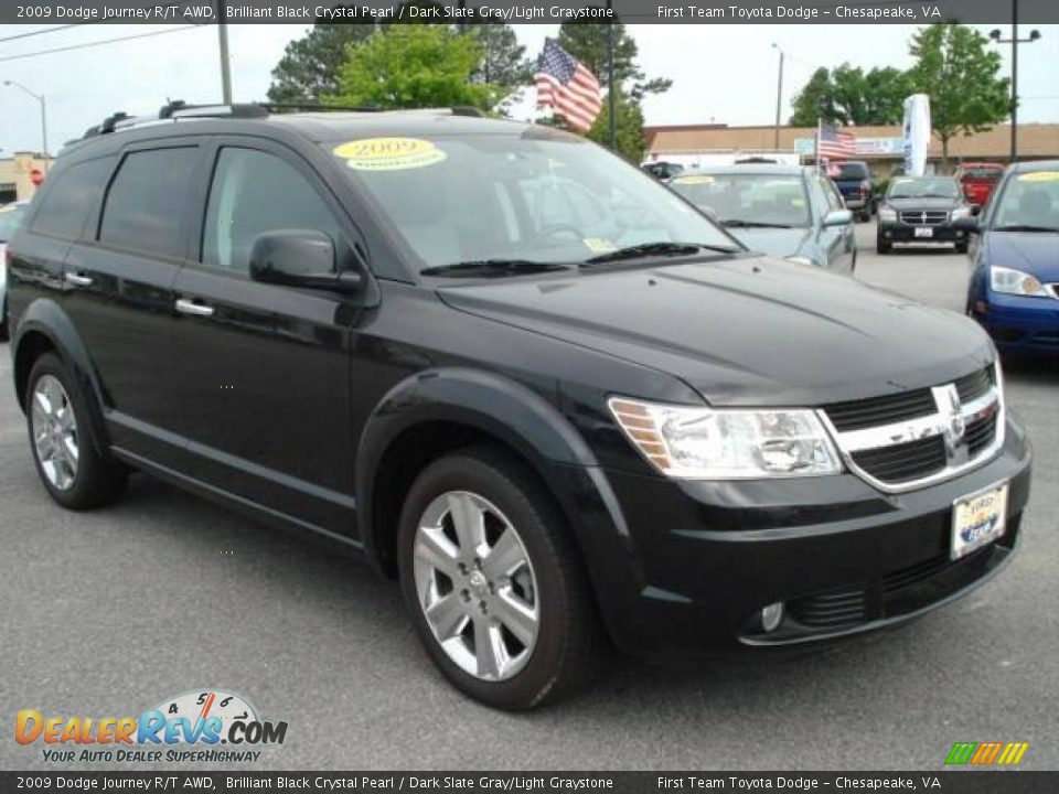 2009 Dodge Journey R/T AWD Brilliant Black Crystal Pearl / Dark Slate Gray/Light Graystone Photo #6