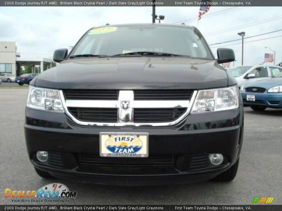 2009 Dodge Journey R/T AWD Brilliant Black Crystal Pearl / Dark Slate Gray/Light Graystone Photo #7