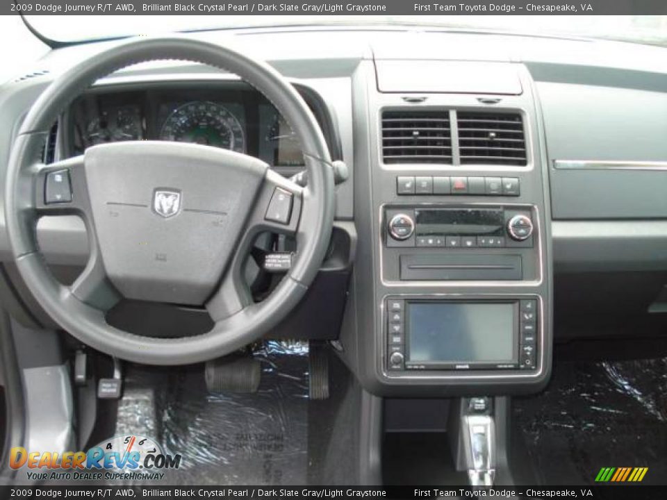 2009 Dodge Journey R/T AWD Brilliant Black Crystal Pearl / Dark Slate Gray/Light Graystone Photo #14