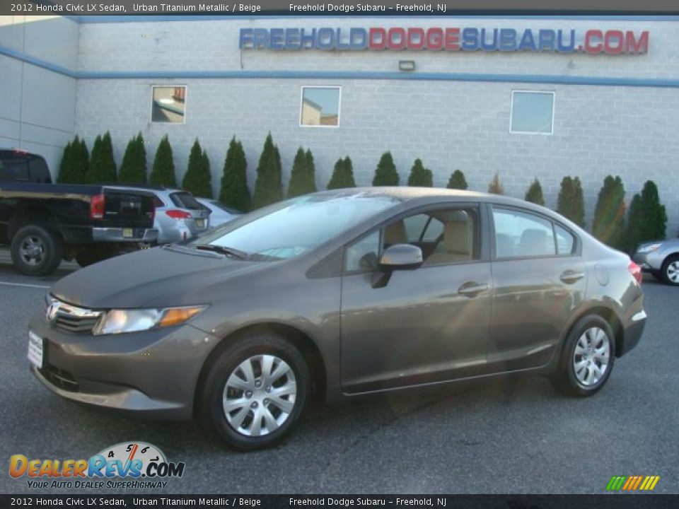 2012 Honda Civic LX Sedan Urban Titanium Metallic / Beige Photo #1