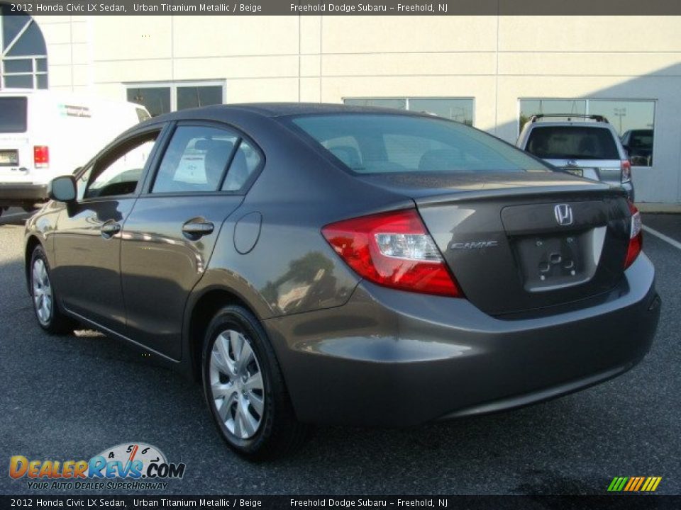 2012 Honda Civic LX Sedan Urban Titanium Metallic / Beige Photo #4