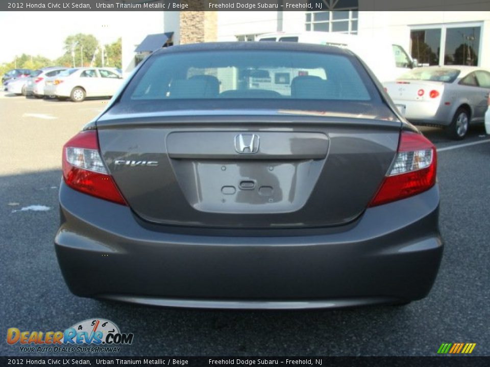 2012 Honda Civic LX Sedan Urban Titanium Metallic / Beige Photo #5
