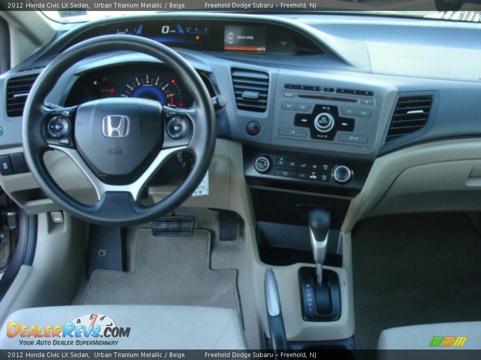 2012 Honda Civic LX Sedan Urban Titanium Metallic / Beige Photo #10