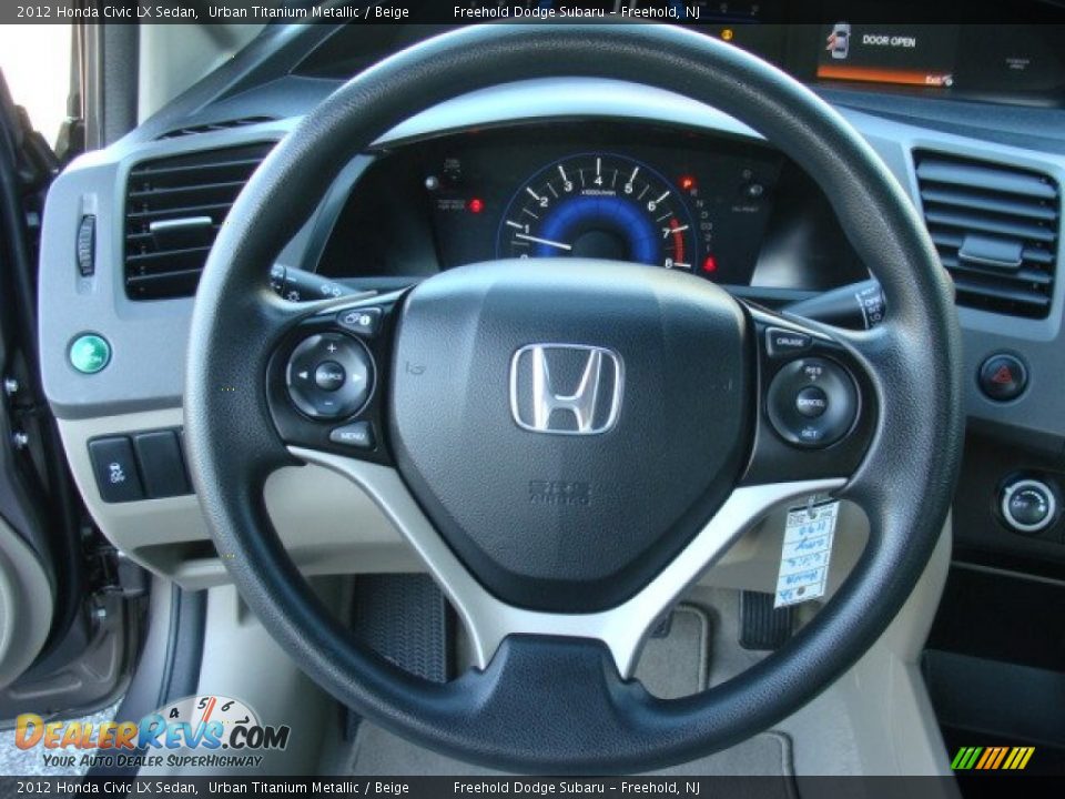 2012 Honda Civic LX Sedan Urban Titanium Metallic / Beige Photo #11