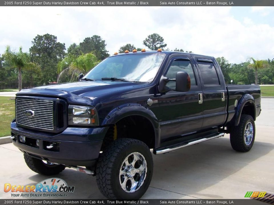 2005 Ford F250 Super Duty Harley Davidson Crew Cab 4x4 True Blue Metallic / Black Photo #7