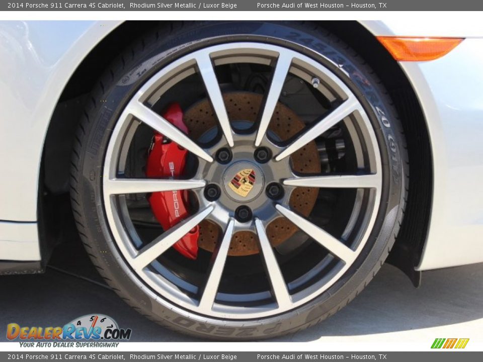 2014 Porsche 911 Carrera 4S Cabriolet Rhodium Silver Metallic / Luxor Beige Photo #10
