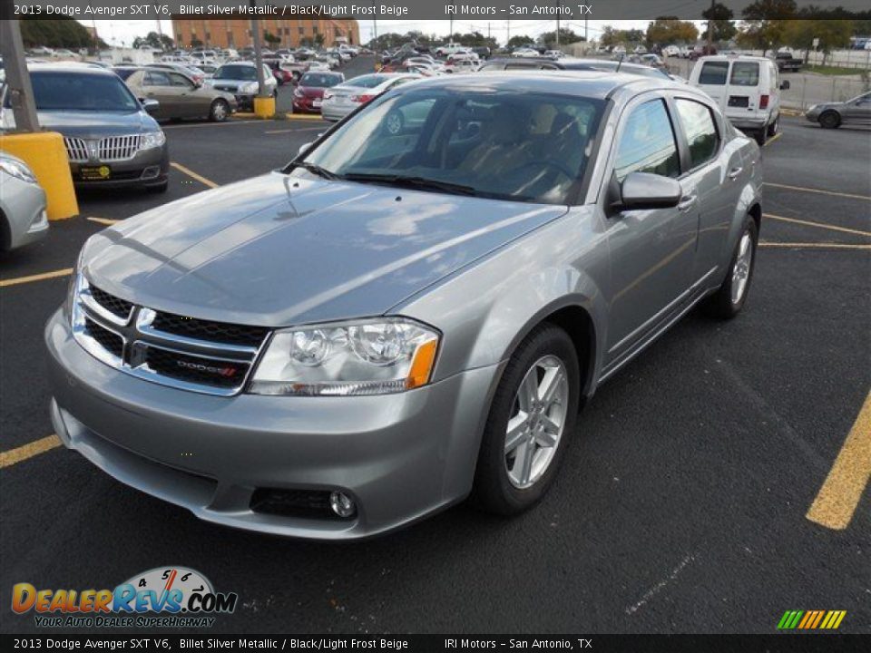 2013 Dodge Avenger SXT V6 Billet Silver Metallic / Black/Light Frost Beige Photo #1