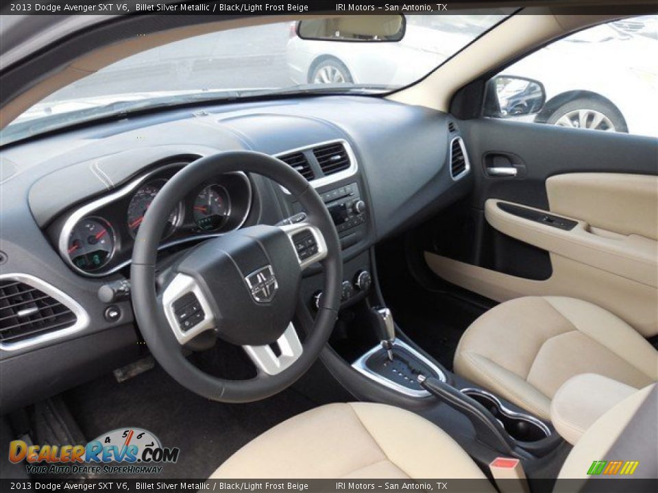 2013 Dodge Avenger SXT V6 Billet Silver Metallic / Black/Light Frost Beige Photo #13
