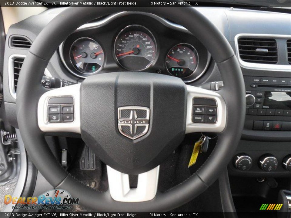 2013 Dodge Avenger SXT V6 Billet Silver Metallic / Black/Light Frost Beige Photo #20