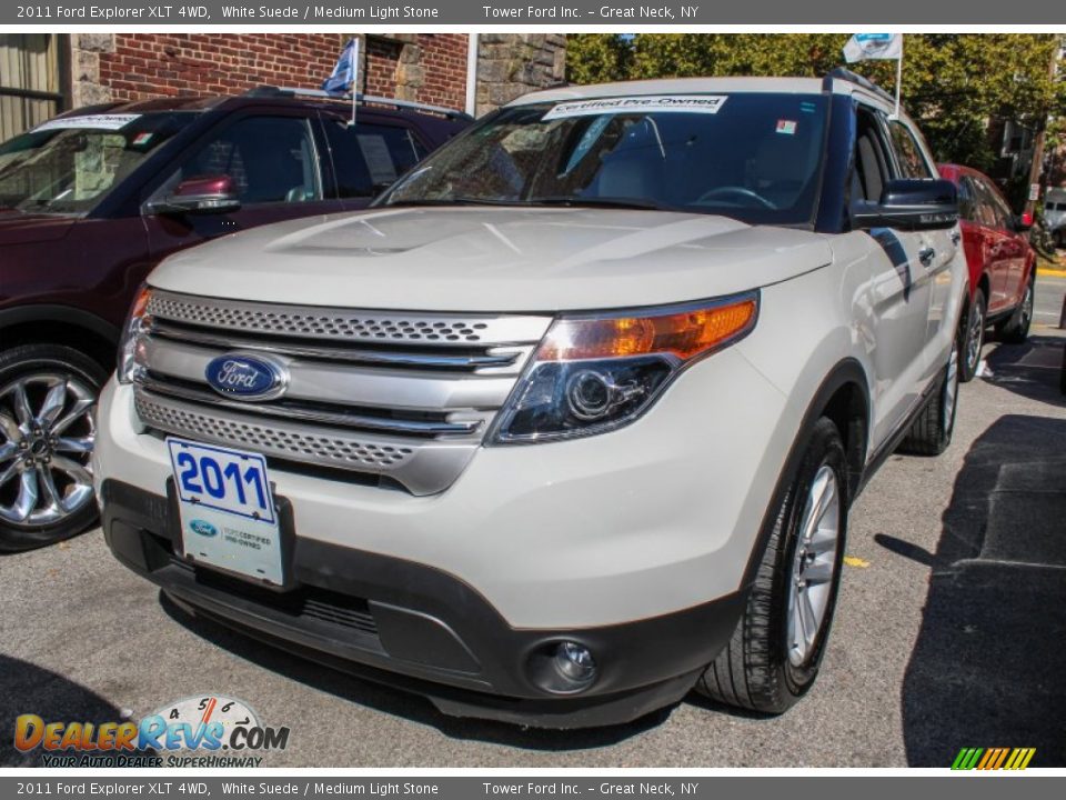 2011 Ford Explorer XLT 4WD White Suede / Medium Light Stone Photo #1