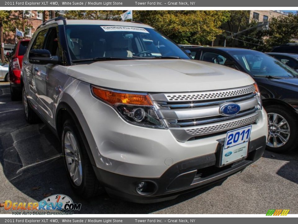 2011 Ford Explorer XLT 4WD White Suede / Medium Light Stone Photo #2