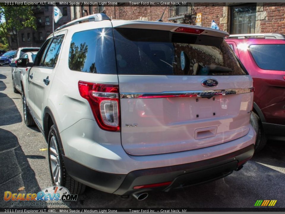 2011 Ford Explorer XLT 4WD White Suede / Medium Light Stone Photo #3