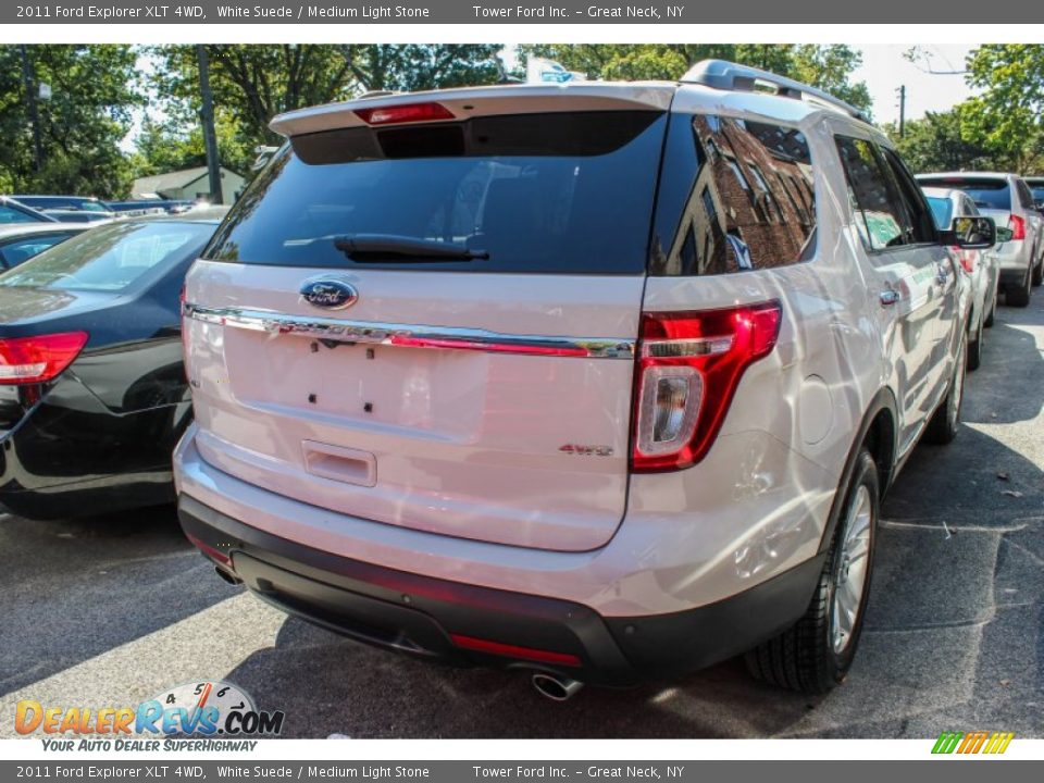 2011 Ford Explorer XLT 4WD White Suede / Medium Light Stone Photo #4