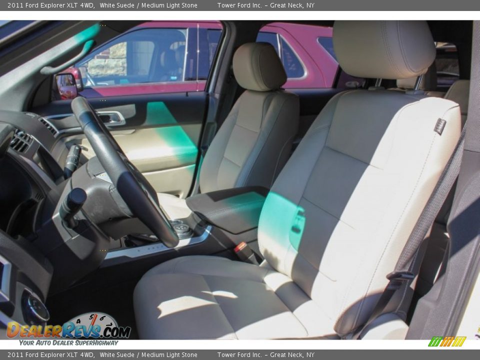 2011 Ford Explorer XLT 4WD White Suede / Medium Light Stone Photo #15