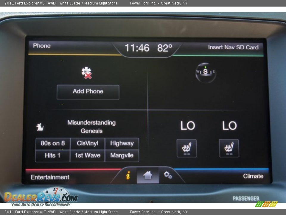 2011 Ford Explorer XLT 4WD White Suede / Medium Light Stone Photo #16
