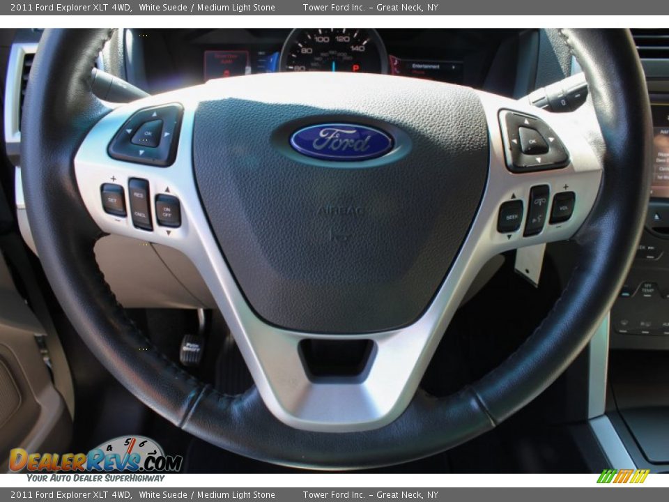 2011 Ford Explorer XLT 4WD White Suede / Medium Light Stone Photo #19